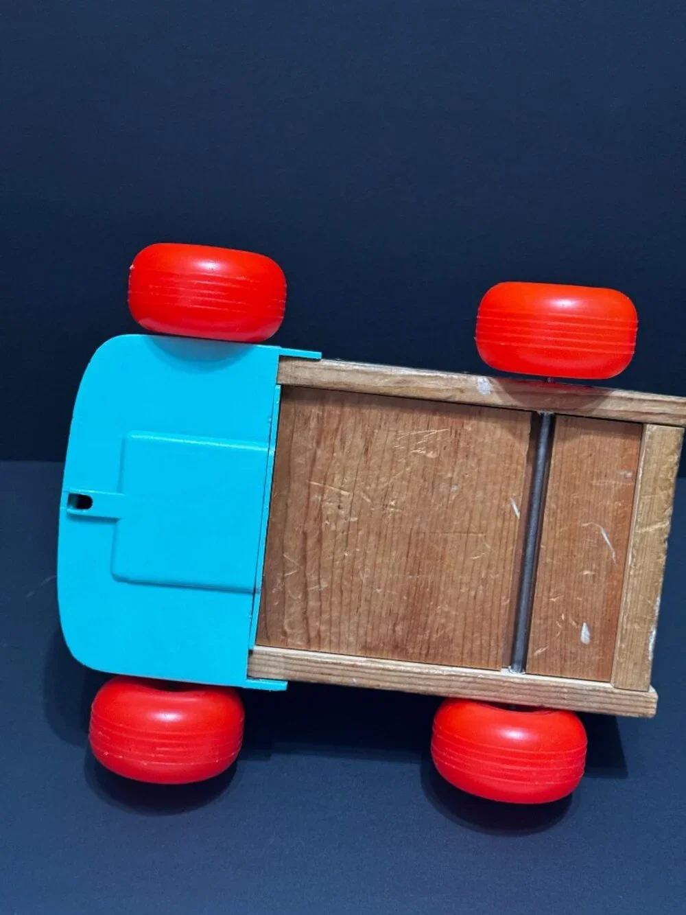 Fisher Price Pull Toy Milk Wagon 131 with Two Bottles, Vintage Circa 1965-1972